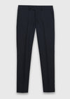 Lacivert Çizgili Zeroweight Slim Fit %100 Yün Takım Elbise