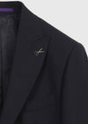 Lacivert Çizgili Zeroweight Slim Fit %100 Yün Takım Elbise