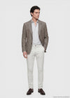 Açık Kahve Desenli Zeroweight Slim Fit Pamuk Karışımlı Ceket