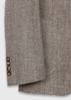 Açık Kahve Desenli Zeroweight Slim Fit Pamuk Karışımlı Ceket