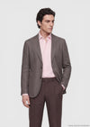 Açık Kahve Düz Zeroweight Slim Fit Keten Karışımlı Ceket