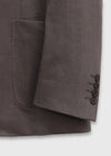 Açık Kahve Düz Zeroweight Slim Fit Keten Karışımlı Ceket
