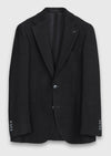 Siyah Shirt Shoulder Slim Fit Yün Karışımlı Ceket