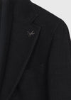 Siyah Shirt Shoulder Slim Fit Yün Karışımlı Ceket
