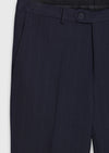 Lacivert Çizgili Zeroweight Slim Fit %100 Yün Takım Elbise