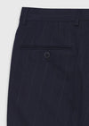 Lacivert Çizgili Zeroweight Slim Fit %100 Yün Takım Elbise