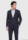Lacivert Çizgili Zeroweight Slim Fit %100 Yün Takım Elbise
