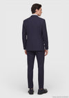 Lacivert Çizgili Zeroweight Slim Fit %100 Yün Takım Elbise