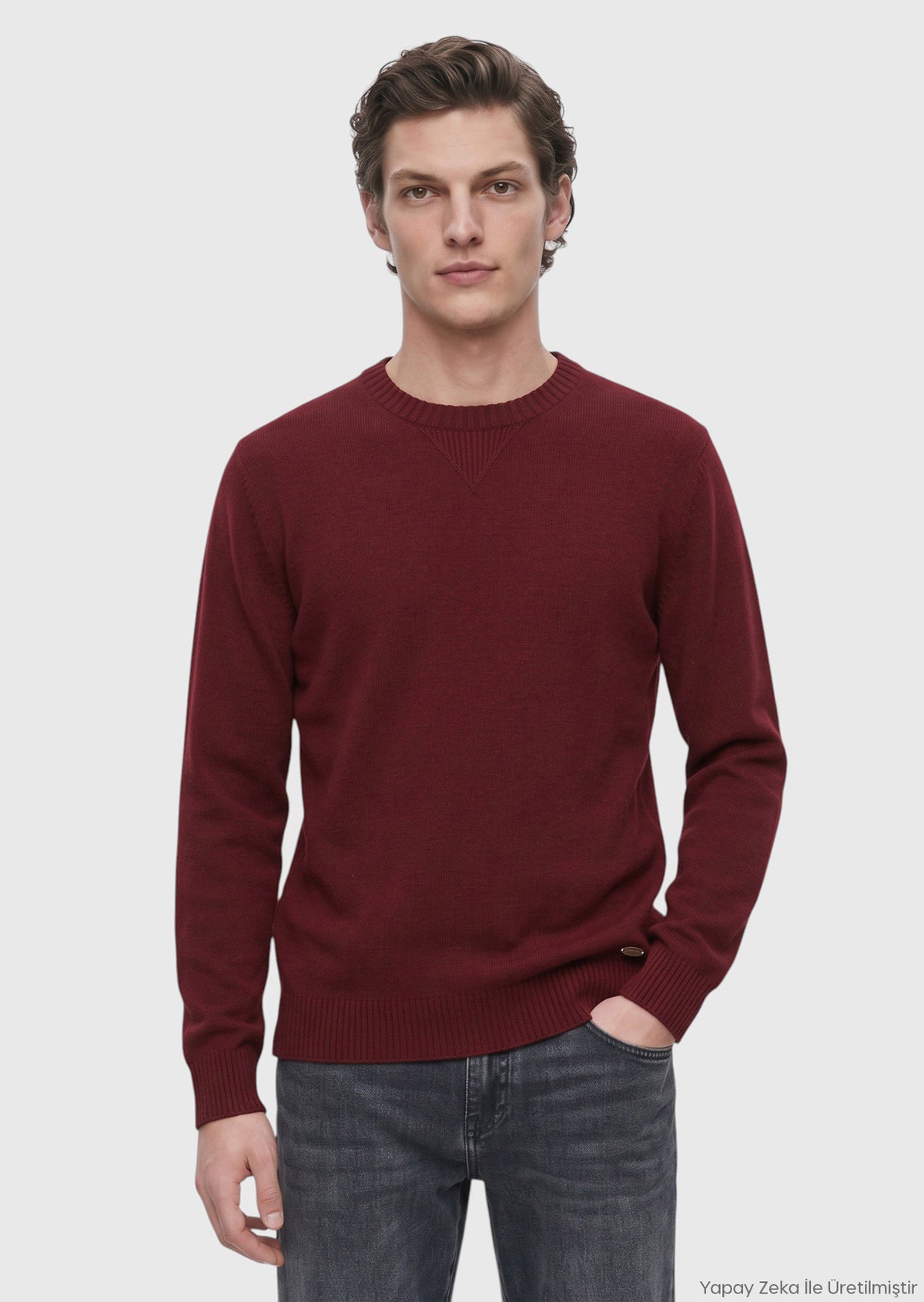 Burgundy Knitwear Sweatshirt