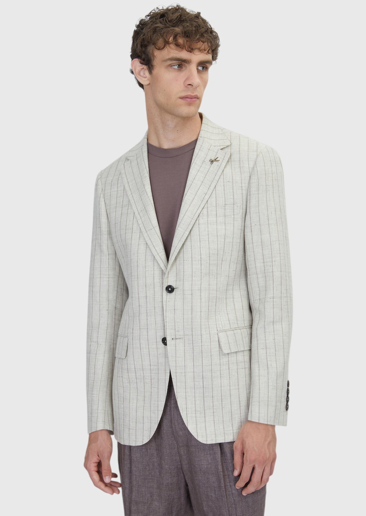 Beige Regular Fit Wool Blended Jacket