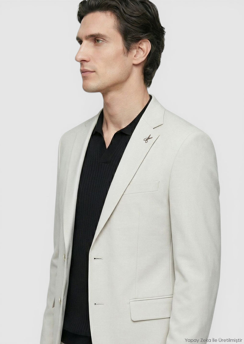 Taş Düz Comfort Fit Örme Takım Elbise