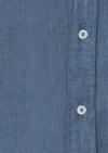 Petrol Düz Casual Fit Uzun Dokuma Casual %100 Keten Gömlek