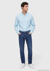 Mint Düz Casual Fit Uzun Dokuma Casual %100 Keten Gömlek