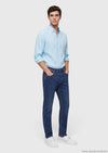 Mint Düz Casual Fit Uzun Dokuma Casual %100 Keten Gömlek