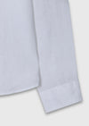 Beyaz Düz Casual Fit Uzun Dokuma Casual %100 Keten Gömlek