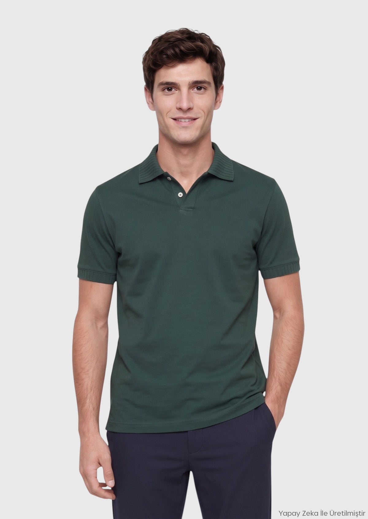 Koyu Haki Düz T-Shirt