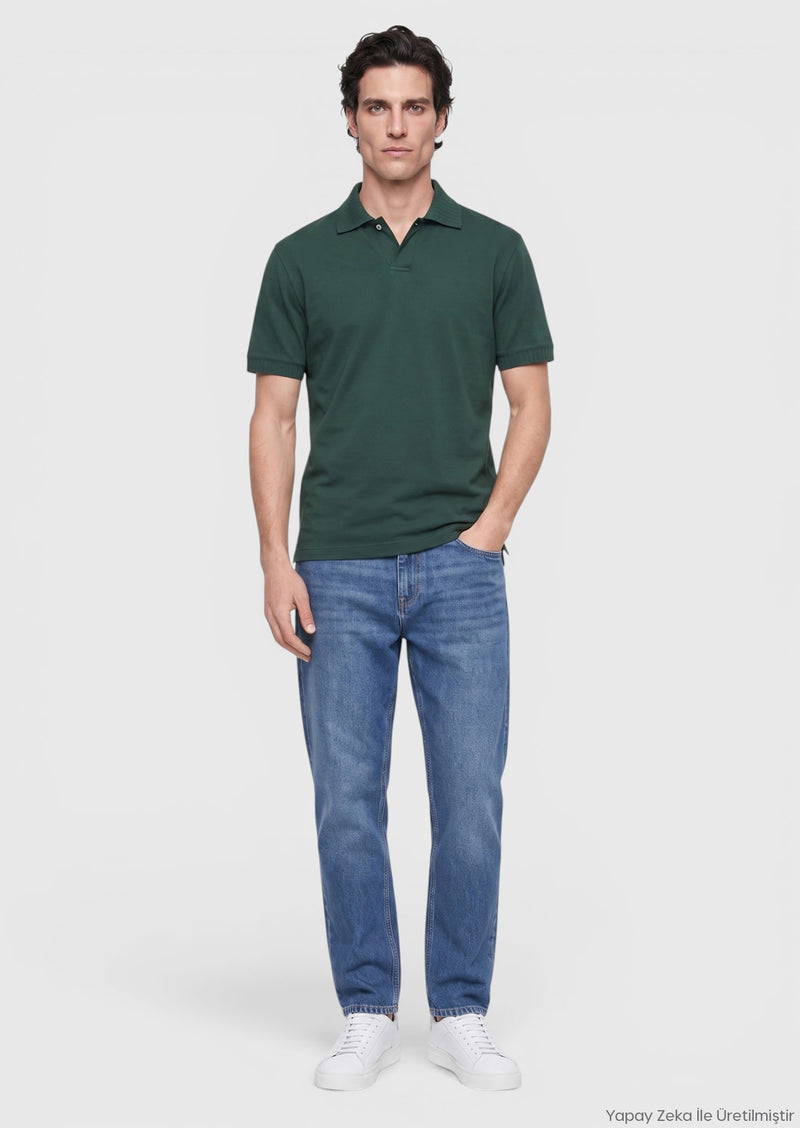 Koyu Haki Düz T-Shirt