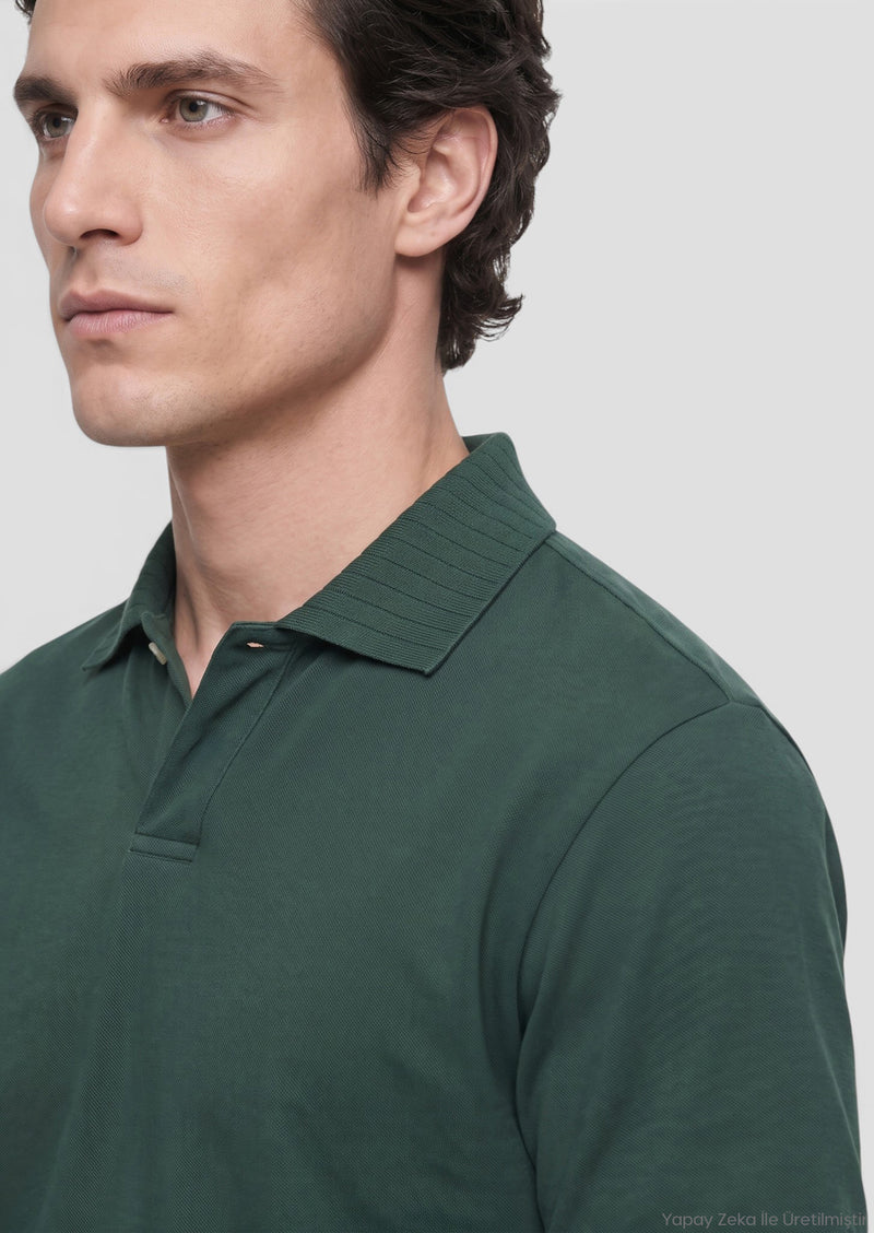 Koyu Haki Düz T-Shirt
