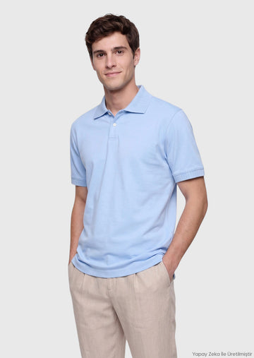 Medium Blue Plain T-Shirt