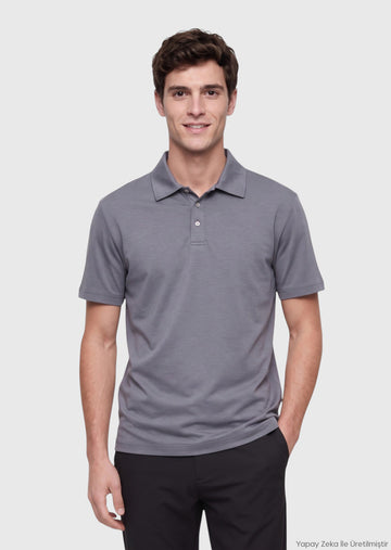 Hard Coal Plain Cotton Blended T-Shirt