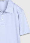 Açık Mavi Düz Pamuk Karışımlı T-Shirt