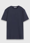 Lacivert Düz Pamuk Karışımlı T-Shirt