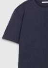 Lacivert Düz Pamuk Karışımlı T-Shirt