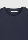 Lacivert Düz Pamuk Karışımlı T-Shirt