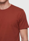 Kiremit Düz Pamuk Karışımlı T-Shirt