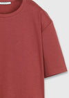 Kiremit Düz Pamuk Karışımlı T-Shirt