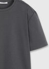 Antrasit Düz Pamuk Karışımlı T-Shirt