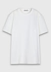 Beyaz Düz Pamuk Karışımlı T-Shirt
