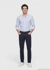 Lacivert Düz Dokuma Slim Fit Casual Pamuk Karışımlı Pantolon