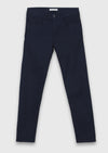 Lacivert Düz Dokuma Slim Fit Casual Pamuk Karışımlı Pantolon