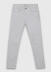 Gri Düz Dokuma Slim Fit Casual Pamuk Karışımlı Pantolon