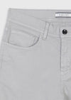 Gri Düz Dokuma Slim Fit Casual Pamuk Karışımlı Pantolon
