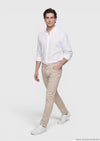Bej Düz Dokuma Slim Fit Casual Pamuk Karışımlı Pantolon