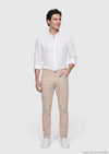 Bej Düz Dokuma Slim Fit Casual Pamuk Karışımlı Pantolon