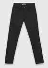 Siyah Düz Dokuma Slim Fit Casual Pamuk Karışımlı Pantolon