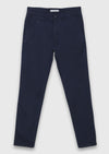 Lacivert Düz Dokuma Regular Fit Casual Pamuk Karışımlı Pantolon