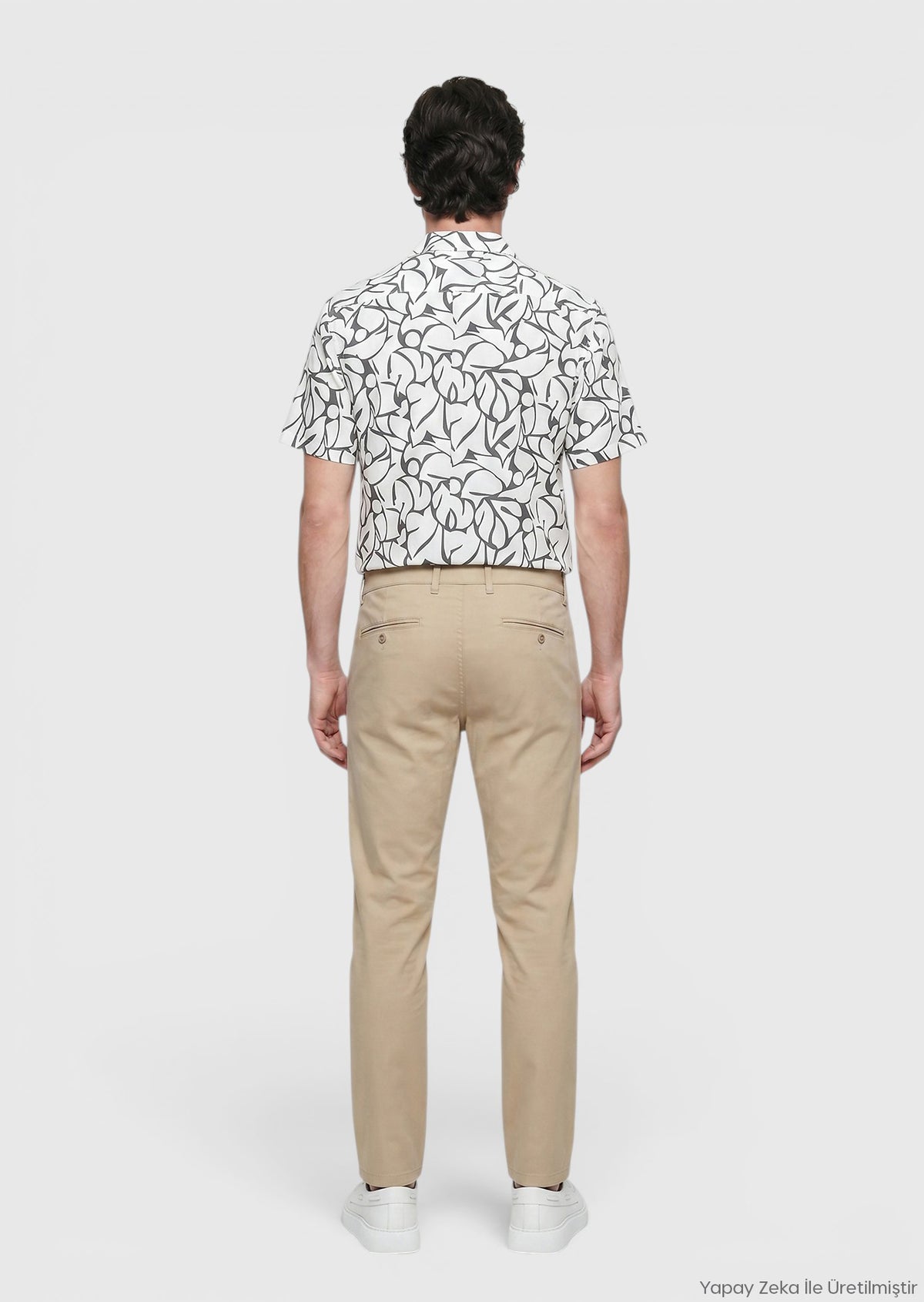 Bej Düz Dokuma Regular Fit Casual Pamuk Karışımlı Pantolon