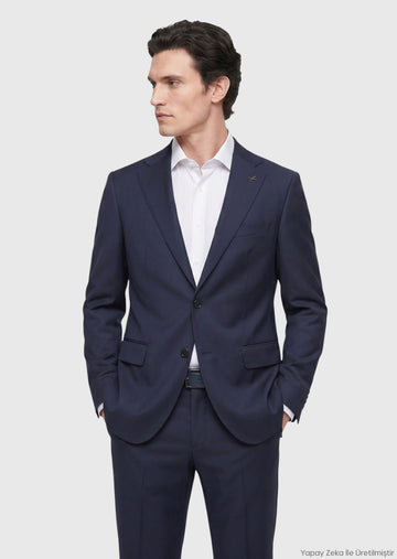 Saks Düz Regular Fit %100 Yün Takım Elbise