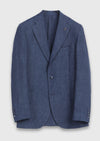 Lacivert Shirt Shoulder Slim Fit %100 Keten Ceket