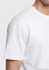 Beyaz Düz Bisiklet Yaka %100 Pamuk T-Shirt