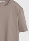Bej Düz Bisiklet Yaka %100 Pamuk T-Shirt