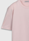 Açık Pembe Düz Bisiklet Yaka %100 Pamuk T-Shirt