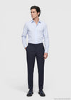 Lacivert Düz Dokuma Regular Fit Casual %100 Yün Pantolon