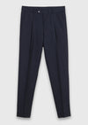 Lacivert Düz Dokuma Regular Fit Casual %100 Yün Pantolon