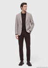 Koyu Bej Düz Shirt Shoulder Slim Fit Yün Karışımlı Örme Ceket