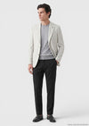 Açık Gri Desenli Zeroweight Slim Fit %100 Keten Ceket